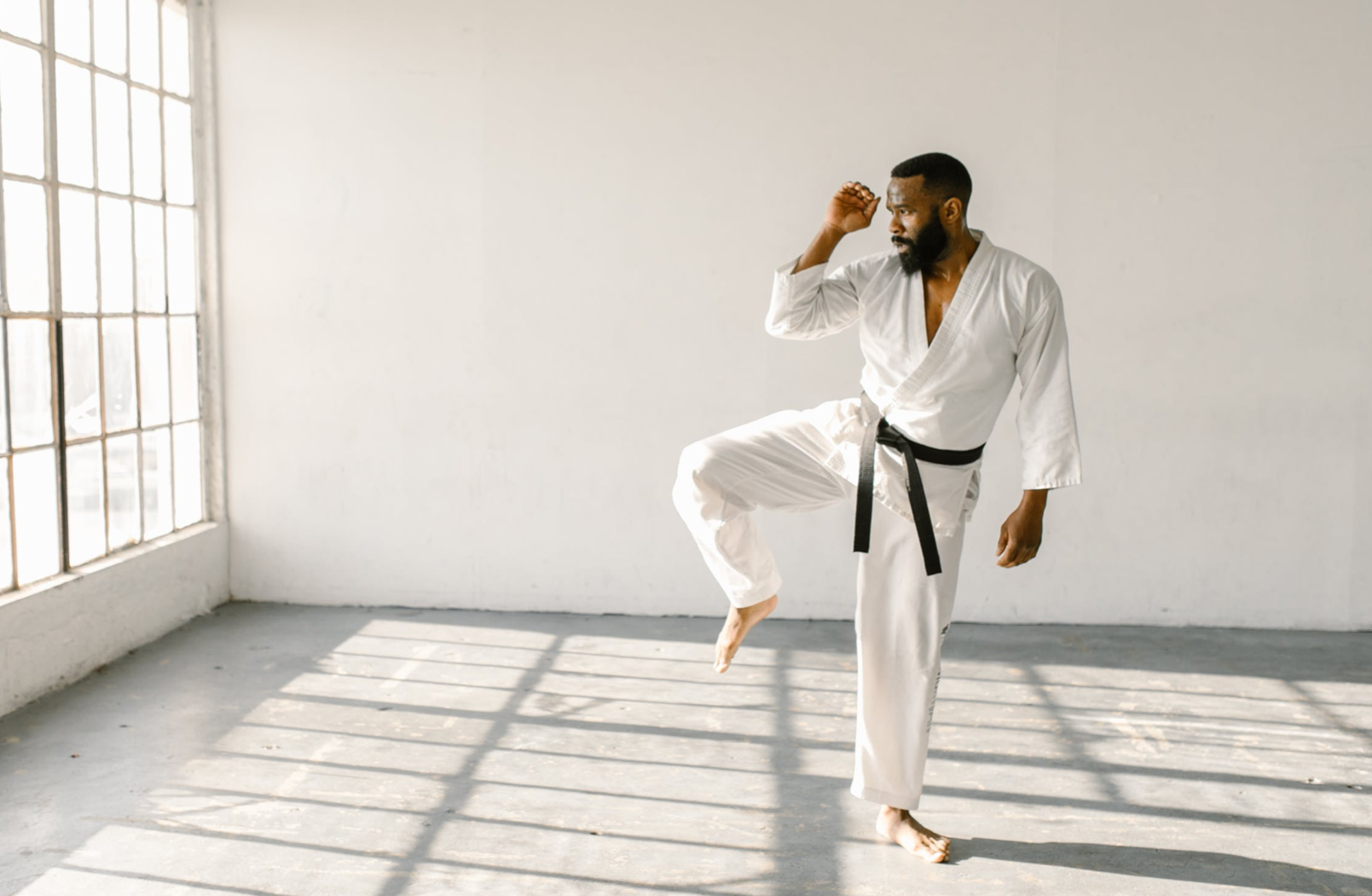 Man Doing Martial Arts Training